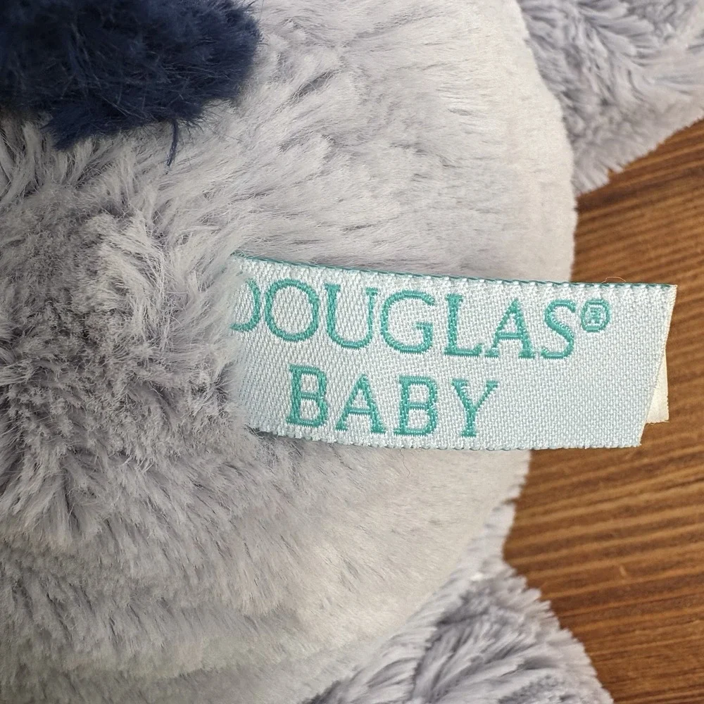 Douglas Baby Plush Puppy Dog Gray Blue Striped UnderStuffed Animal Security‎ Toy